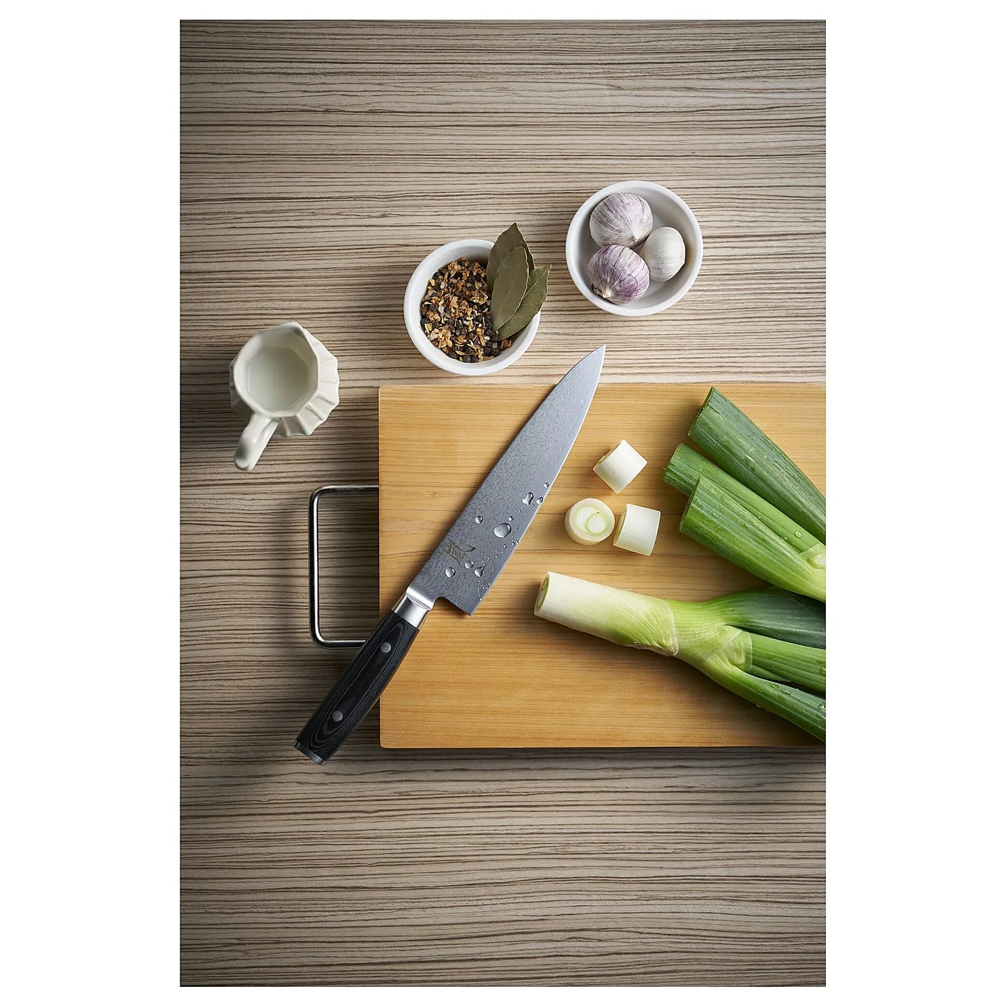 Zestaw 2 japońskich noży kuchennych Ran: santoku, uniwersalny widok 6