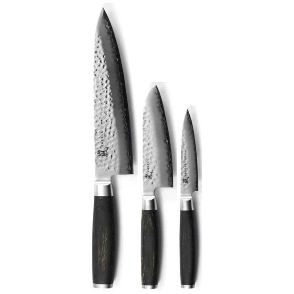 Zestaw 3 japońskich noży kuchennych Taishi: szefa kuchni, santoku mały, do obierania widok główny