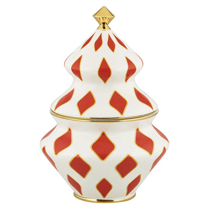 Alessi Porcelanowy pojemnik na słodycze DELIGHT - zdjęcie główne kolor czerwony