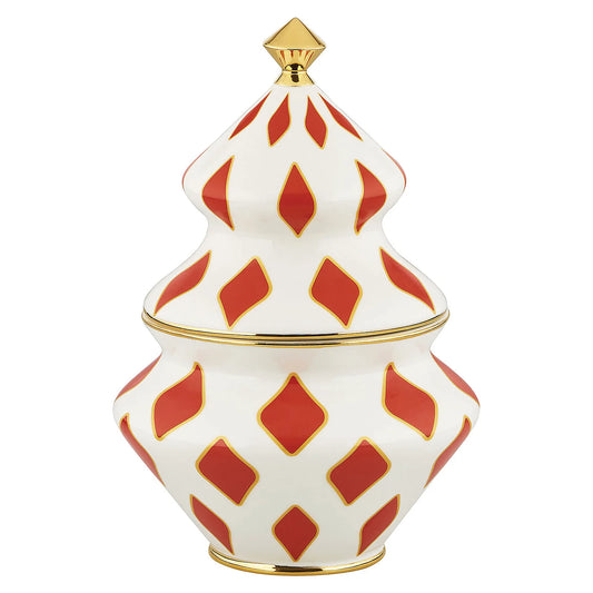 Alessi Porcelanowy pojemnik na słodycze DELIGHT - zdjęcie główne kolor czerwony