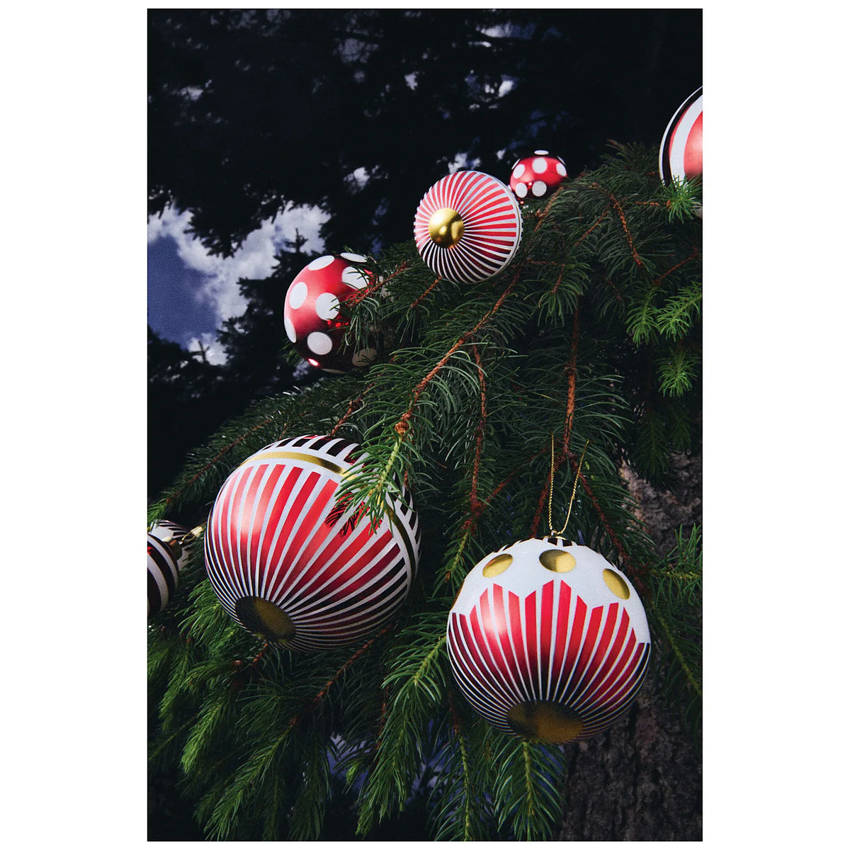 Alessi Szklana bombka choinkowa DELIGHT Pasy z kropkami - zdjęcie 6