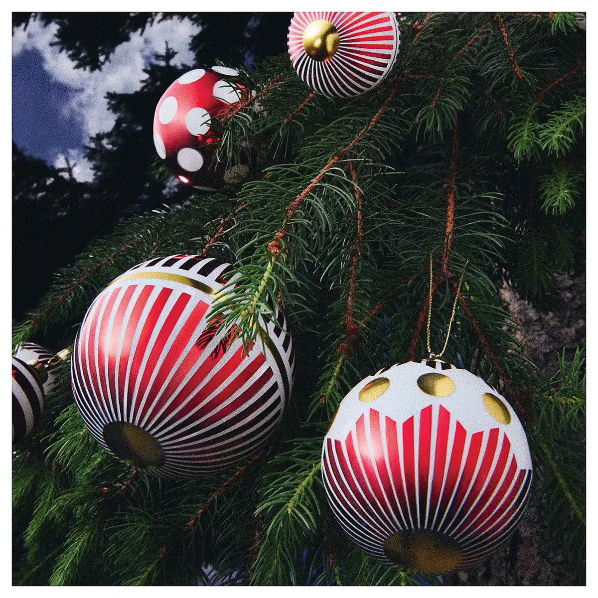 Alessi Szklana bombka choinkowa DELIGHT Pasy z kropkami - zdjęcie 7