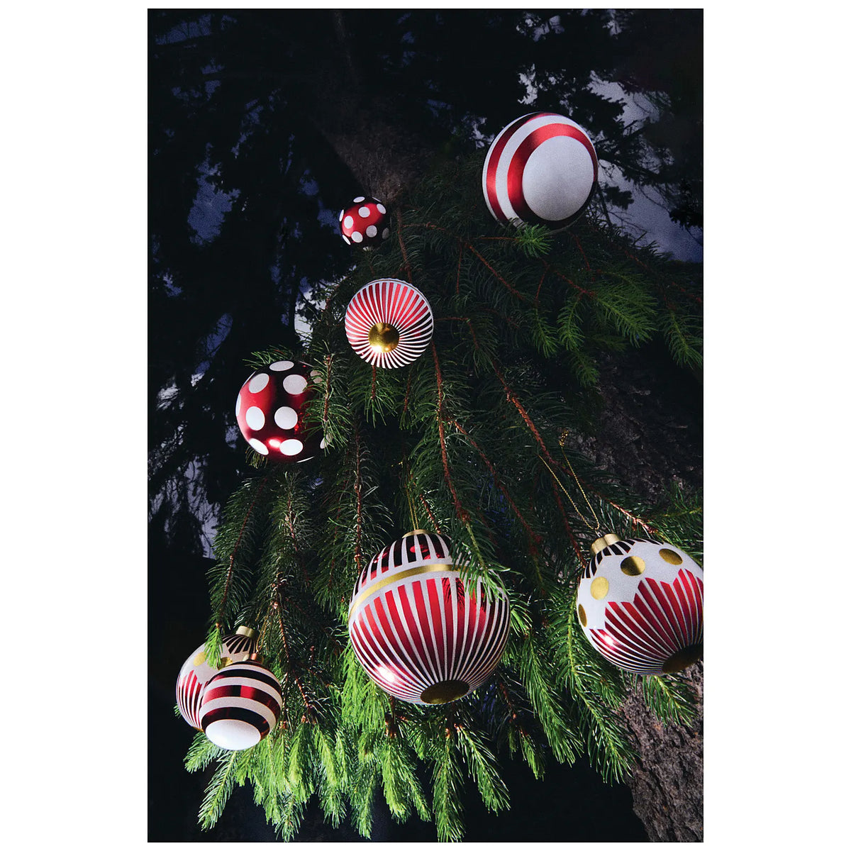 Alessi Szklana bombka choinkowa DELIGHT Pasy z kropkami - zdjęcie 8