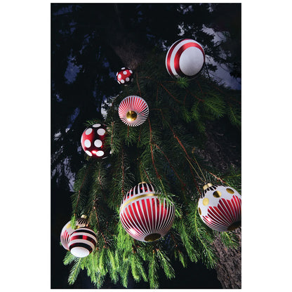 Alessi Szklana bombka choinkowa DELIGHT Pasy z kropkami - zdjęcie 8
