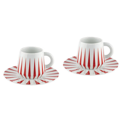 Alessi Zestaw 2 filiżanek z porcelany DELIGHT - zdjęcie główne kolor czerwony