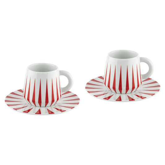 Alessi Zestaw 2 filiżanek z porcelany DELIGHT - zdjęcie główne kolor czerwony