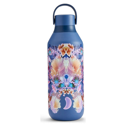 Chilly's Bottles Butelka termiczna Series 2 500 ml wzór kwiaty - wariant kolor niebieski