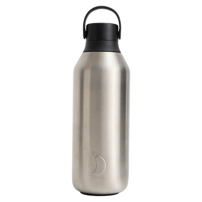 Chilly's Bottles Butelka termiczna Series 3 500 ml metaliczna – zdjęcie główne wariant kolor stalowy – Steel