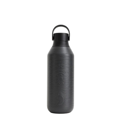 Chilly's Bottles Butelka termiczna Series 3 500 ml tłoczona – zdjęcie główne wariant kolor czarny – Soundwave Stone