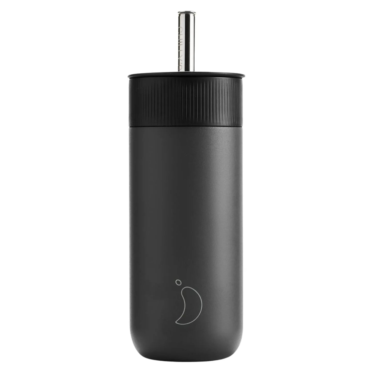 Chilly's Bottles Termiczny kubek do kawy Series 2 500 ml ze słomką - wariant kolor czarny