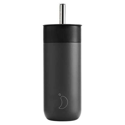Chilly's Bottles Termiczny kubek do kawy Series 2 500 ml ze słomką - wariant kolor czarny