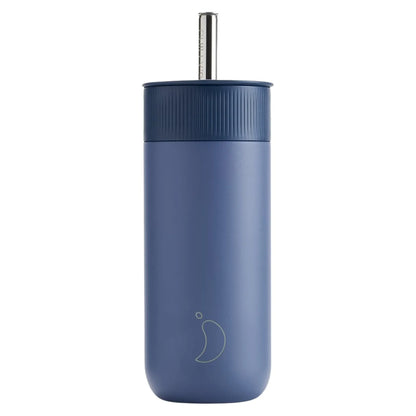 Chilly's Bottles Termiczny kubek do kawy Series 2 500 ml ze słomką - wariant kolor niebieski