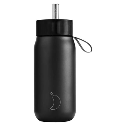Chilly's Bottles Termiczny kubek do kawy Series 2 750 ml ze słomką - wariant kolor czarny