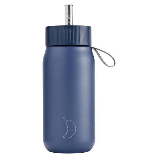 Chilly's Bottles Termiczny kubek do kawy Series 2 750 ml ze słomką - zdjęcie główne kolor niebieski