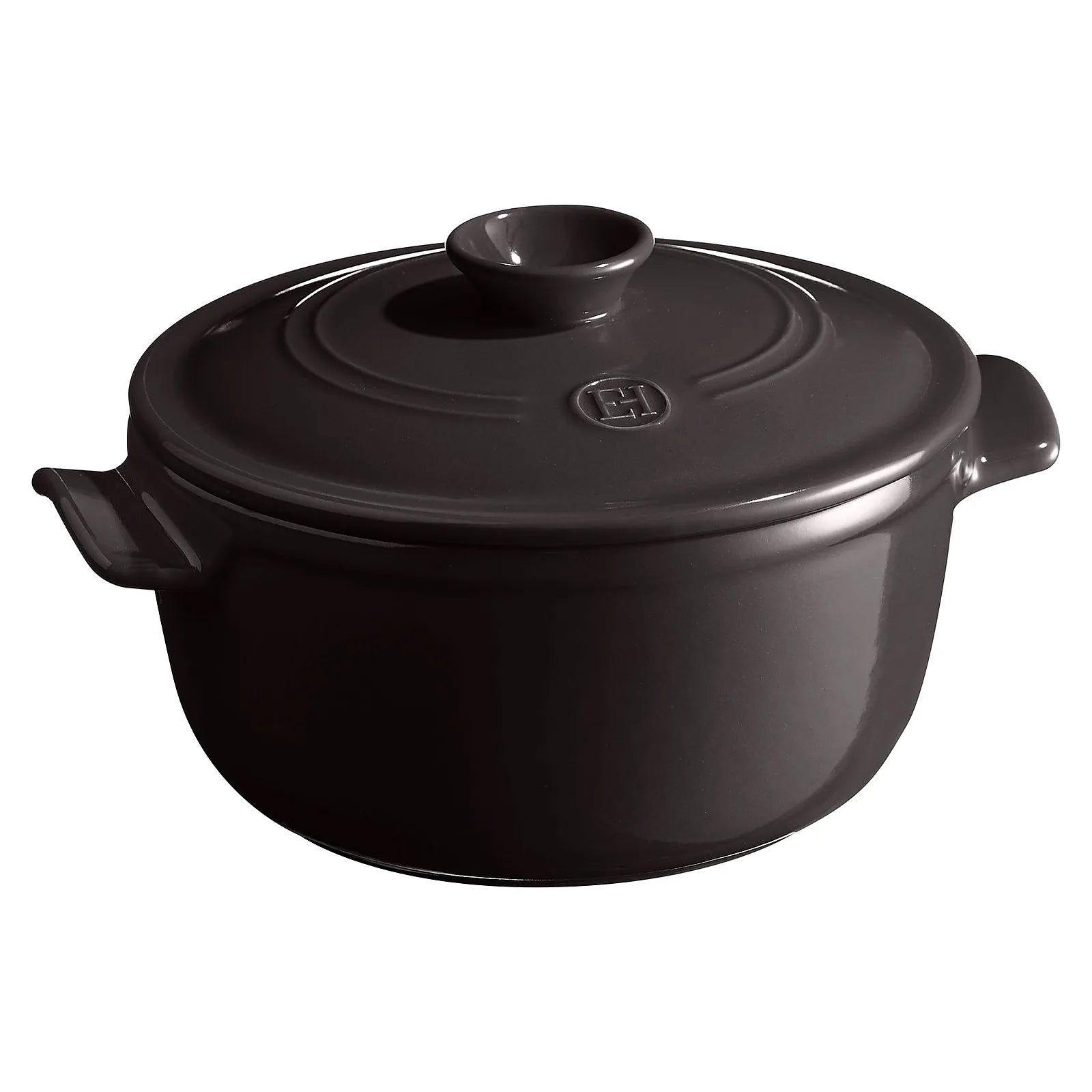 Emile Henry Okrągły garnek ceramiczny 2.5 litra - zdjęcie główne kolor czarny