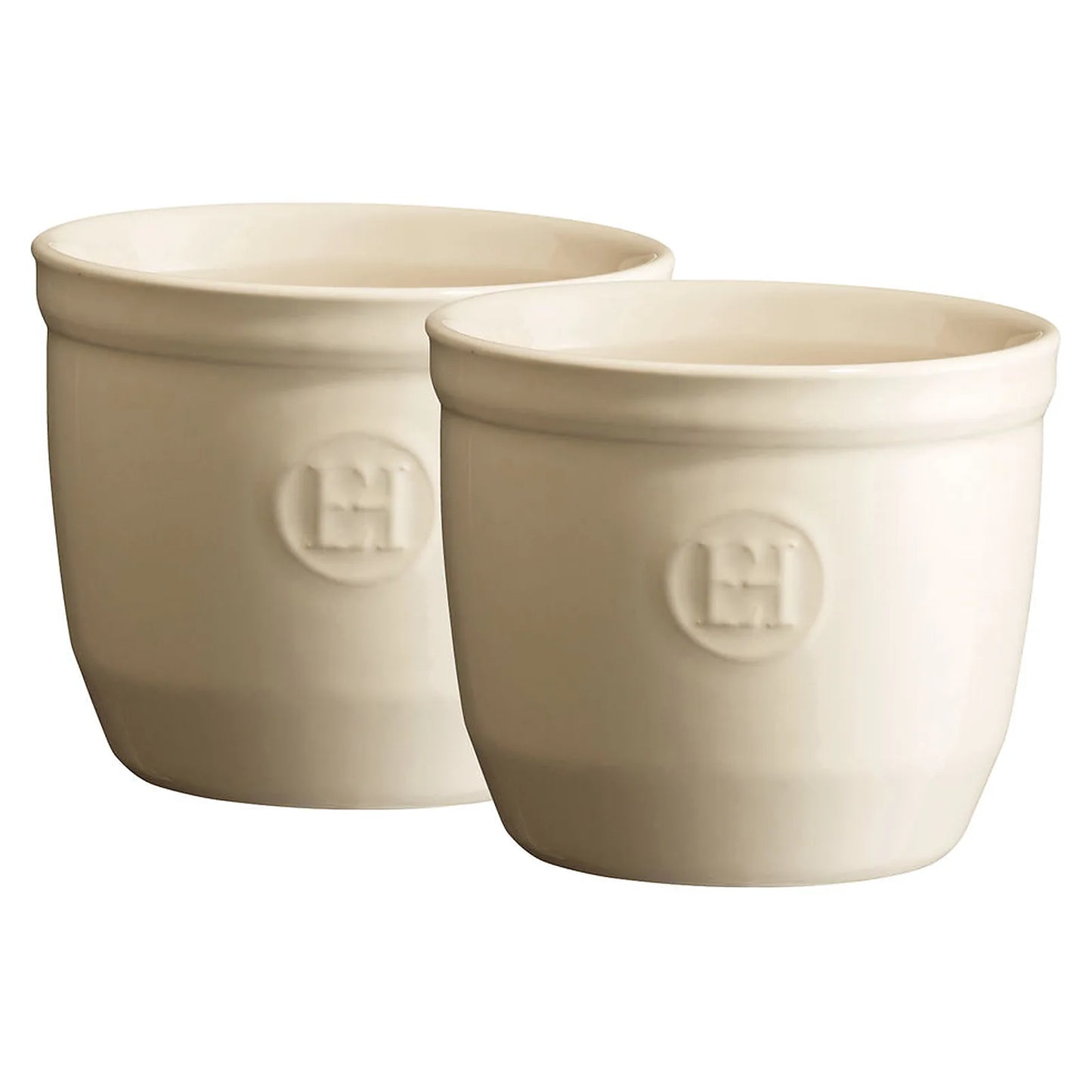 Emile Henry Zestaw dwóch miseczek do zapiekania typu ramekin N°8 - wariant kolor beżowy