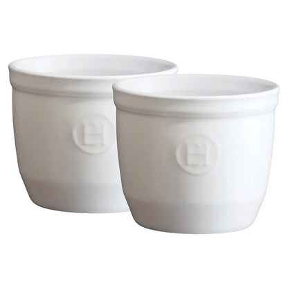 Emile Henry Zestaw dwóch miseczek do zapiekania typu ramekin N°8 - wariant kolor biały