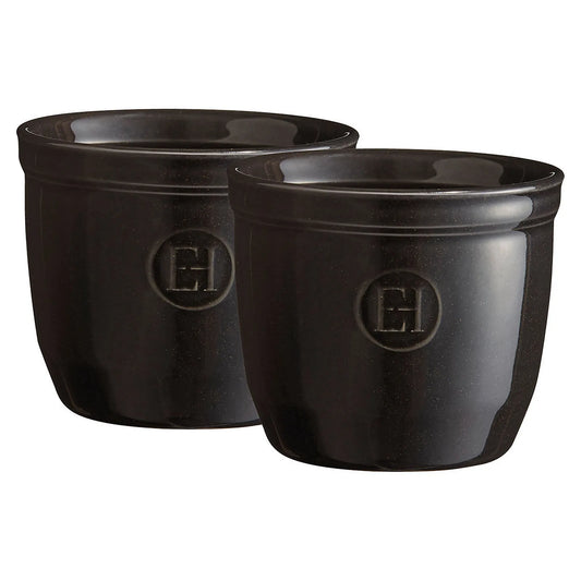 Emile Henry Zestaw dwóch miseczek do zapiekania typu ramekin N°8 - zdjęcie główne kolor czarny