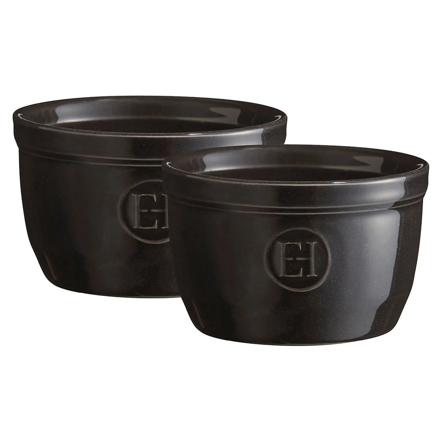 Emile Henry Zestaw dwóch miseczek do zapiekania typu ramekin N°9 - wariant kolor czarny