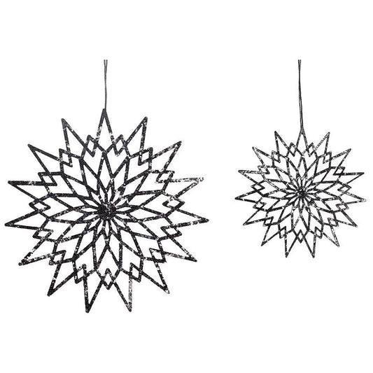 Hübsch Zestaw 2 czarnych płatków śniegu - zdjęcie główne