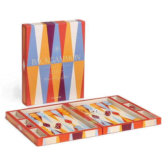 Printworks Gra Backgammon lakierowana - wariant kolor czerwony - widok 2