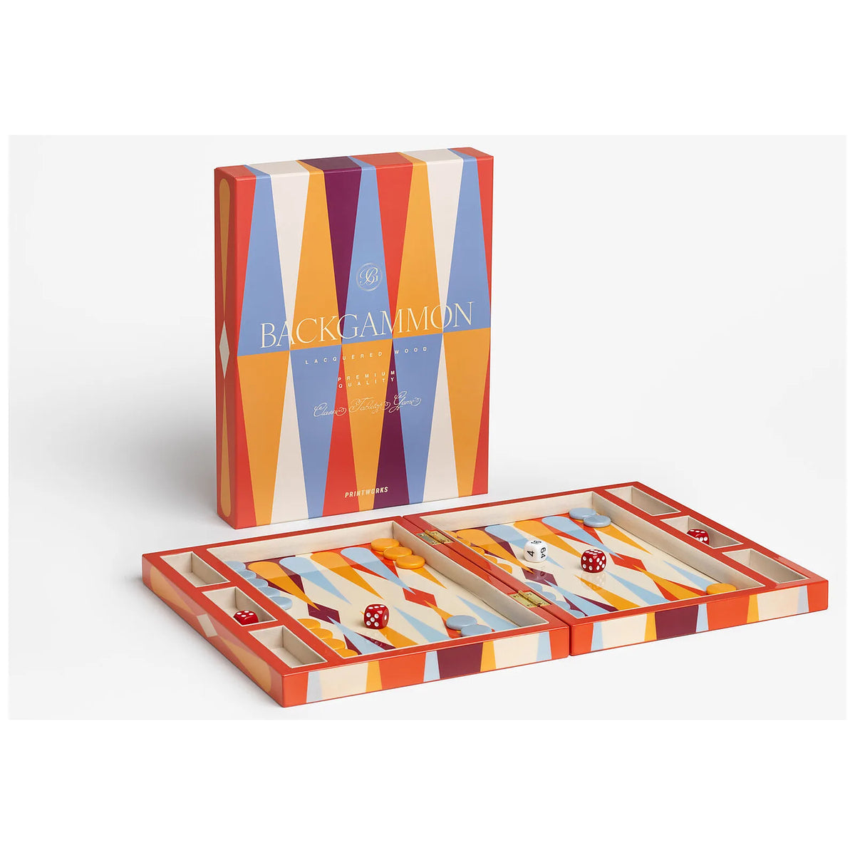 Printworks Gra Backgammon lakierowana - wariant kolor czerwony - widok 5