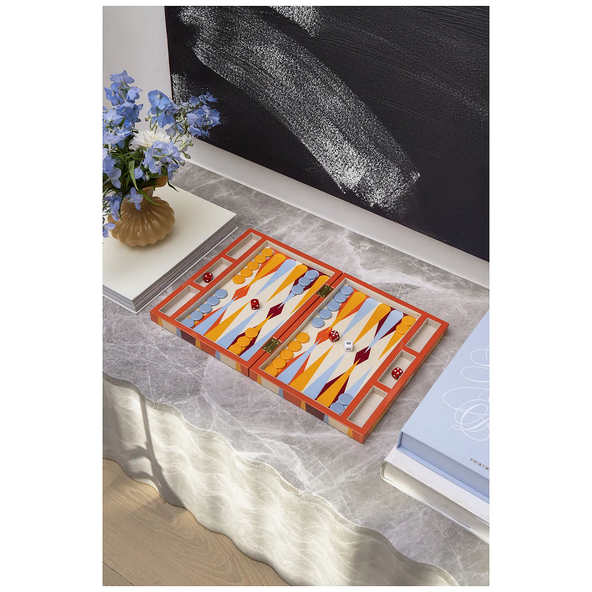 Printworks Gra Backgammon lakierowana - wariant kolor czerwony - widok 10