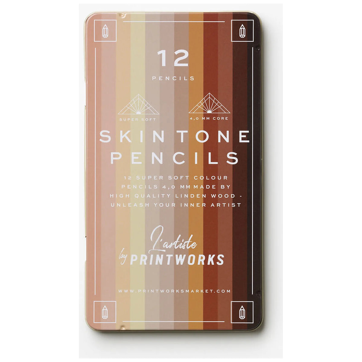 Printworks Zestaw 12 kolorowych kredek Skin tone - widok 4