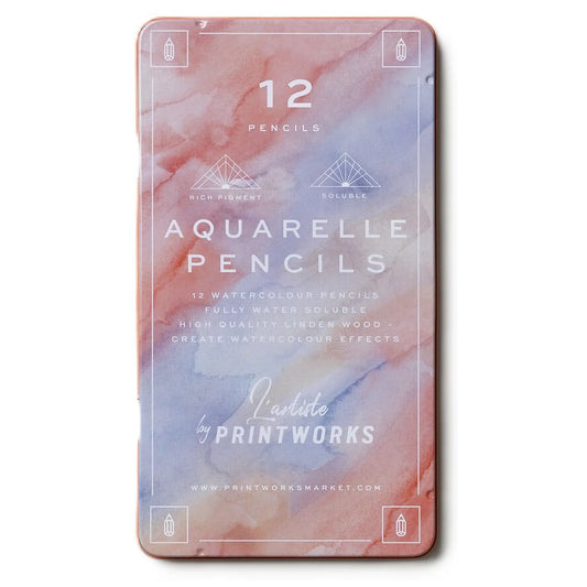Printworks Zestaw 12 kolorowych ołówków Aquarelle - zdjęcie główne - widok 1