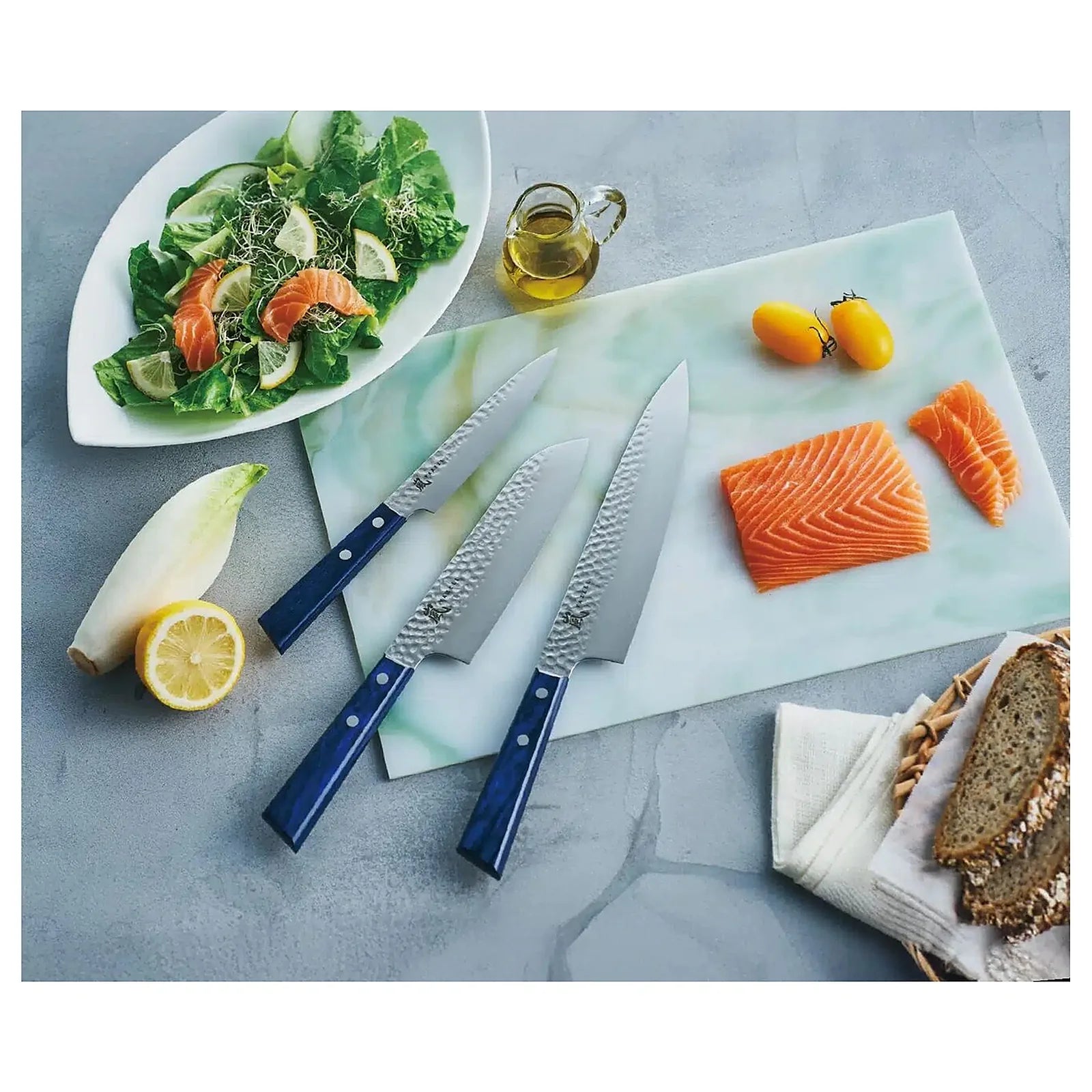 japoński nóż kuchenny santoku 16.5 cm Blue Breeze widok 2