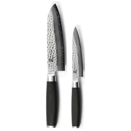Zestaw 2 japońskich noży kuchennych Taishi: santoku, uniwersalny widok główny