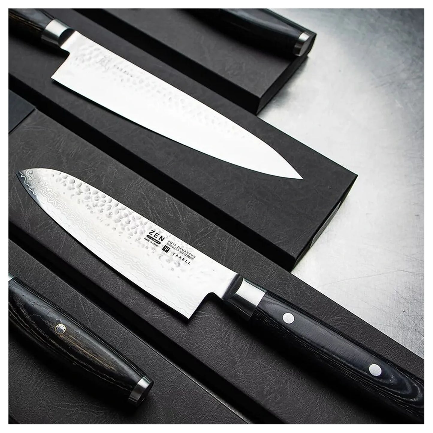 Zestaw 2 japońskich noży kuchennych Zen: santoku, uniwersalny widok 2
