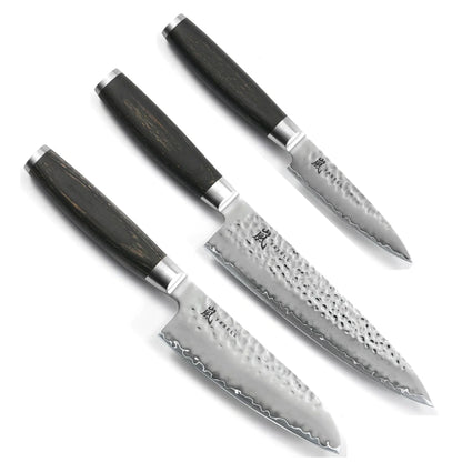 Zestaw 3 japońskich noży kuchennych Taishi: szefa kuchni, santoku mały, do obierania widok 3